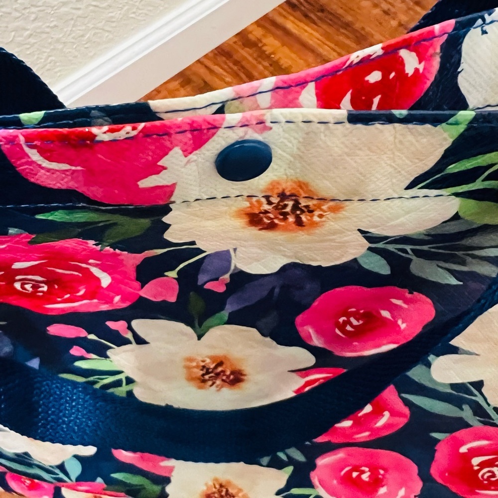 Micheals XLarge Floral Tote shopping bag reusable eco friendly - Picture 8 of 11